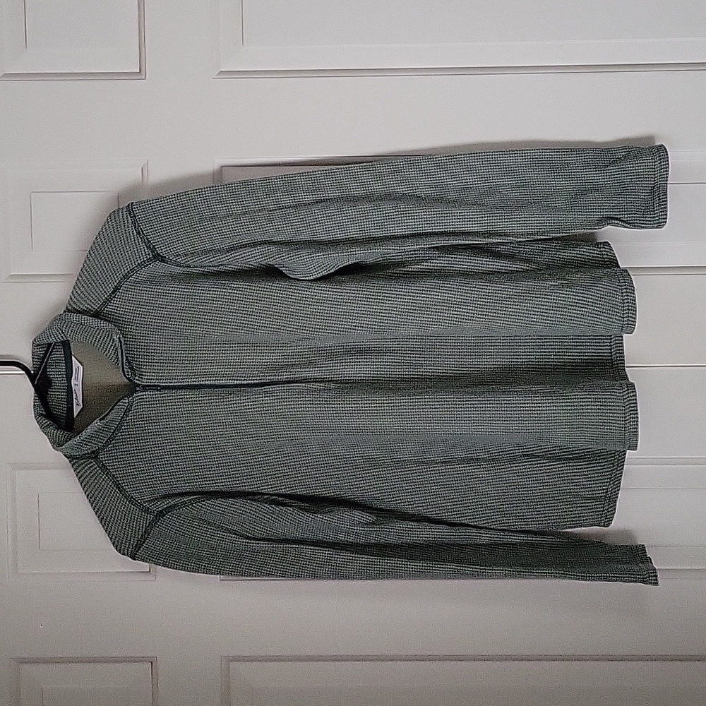 Woolrich women's green half zip long sleeve top sz M lightweight